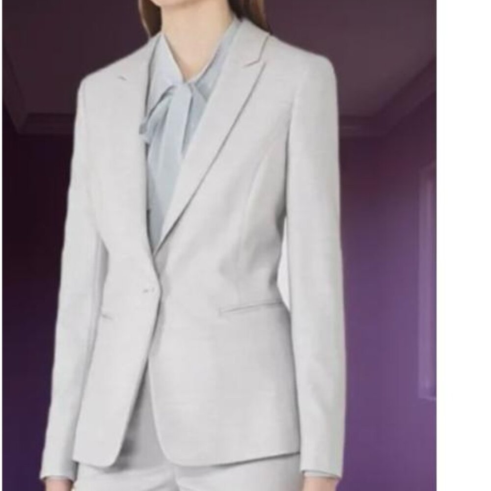 Reiss Valentina Tailored Fit Blue Salt Wool Classic Blazer Size 2